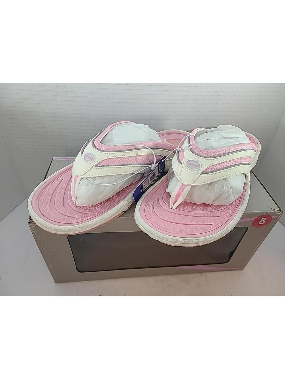 Speedo Women’s Shoes Sandals Size 8 Pink/White Flip Flops Vintage New In Box